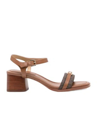 Michael Kors Thick Heeled Sandals In Brown