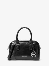 Michael Kors Thompson Extra-small Distressed Convertible Satchel In Black
