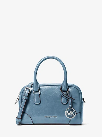 Michael Kors Thompson Extra-small Distressed Convertible Satchel In Blue