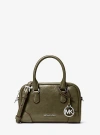 Michael Kors Thompson Extra-small Distressed Convertible Satchel In Green
