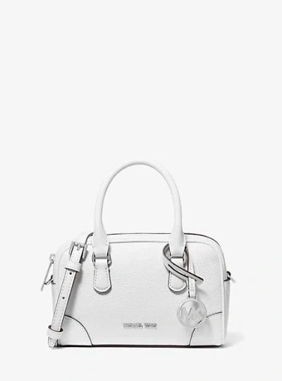 Michael Kors Thompson Extra-small Pebbled Leather Satchel In White