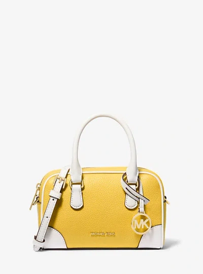 Michael Kors Thompson Extra-small Pebbled Leather Satchel In Yellow