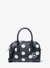 Michael Kors Thompson Extra-small Polka Dot Signature Logo Satchel In Blue