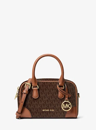 Michael Kors Thompson Extra-small Signature Logo Convertible Satchel In Brown