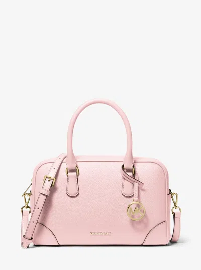 Michael Kors Thompson Pebbled Leather Satchel In Pink