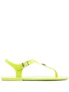 Michael Kors Thong-strap Logo Plaque Sandals In Green