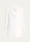 Michael Kors Three-button Boyfriend Blazer Jacket In Nude