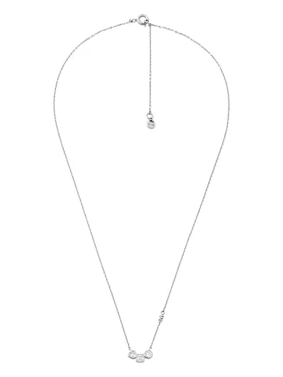 Michael Kors Three-stone Necklace Set In White