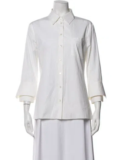 Pre-owned Michael Kors Three-quarter Sleeve Blouse In White