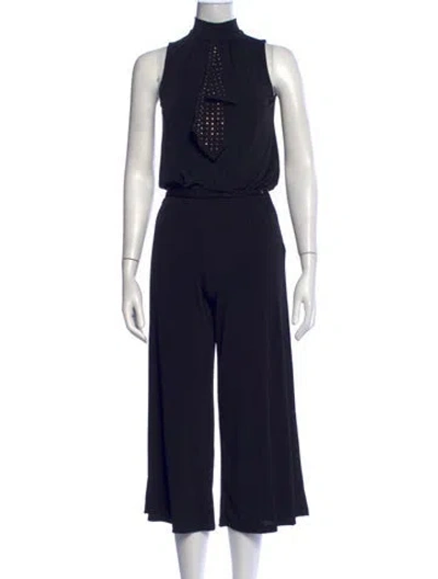 Pre-owned Michael Kors Tie Neck Jumpsuit In Black