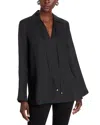 Michael Kors Tie Neck Top In Black