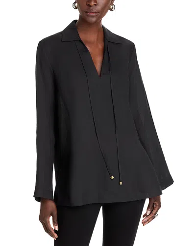 Michael Kors Tie Neck Top In Black