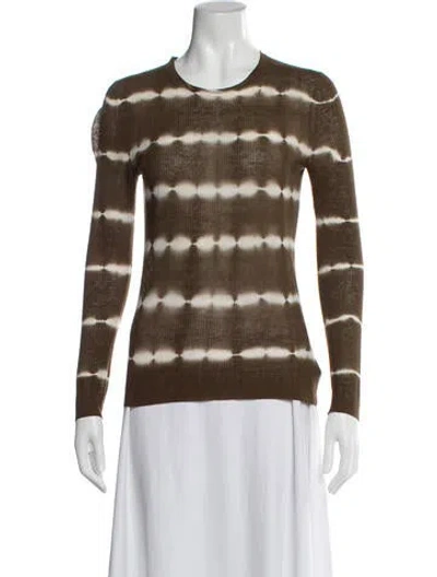 Pre-owned Michael Kors Tie-dye Print Crew Neck Top In Neutrals