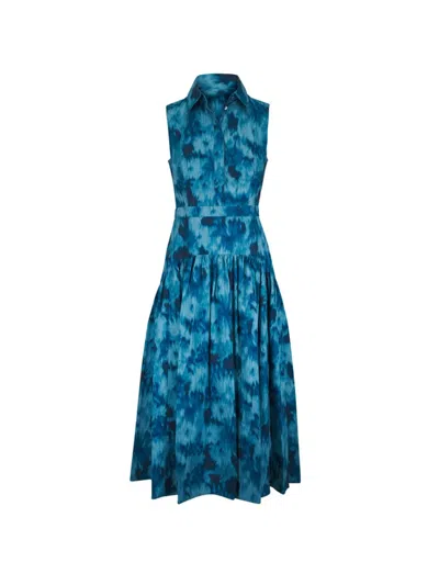 Michael Kors Tie-dye Tiered Dress In Blue