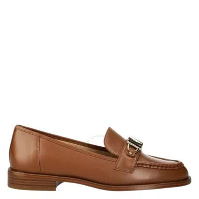 Michael Kors Tiegan Leather Logo Plaque Loafers In Brown