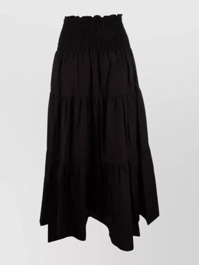 Michael Kors Tiered Midi Skirt Flowing Silhouette In Black
