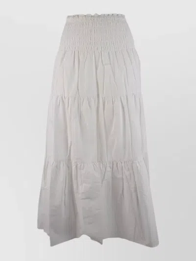 Michael Kors Tiered Midi Skirt Fluid Design In White