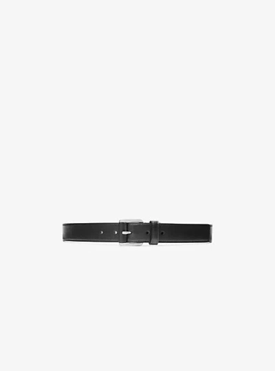 Michael Kors Tilda Leather Trouser Belt In Black