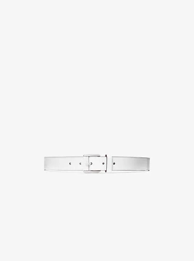 Michael Kors Tilda Leather Trouser Belt In White