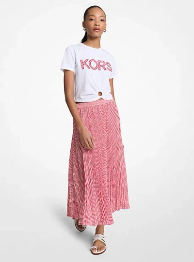 Michael Kors Tile Print Georgette Midi Skirt