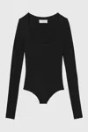 Michael Kors Collection Jersey Bodysuit In Black