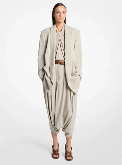 Michael Kors Tissue Wool Crepe Bathrobe Jacket In Gray