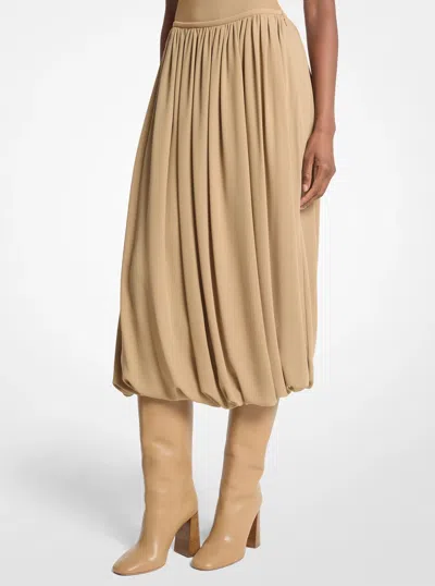 Michael Kors Tissue Wool Crepe Bubble Skirt In Natural In Brown