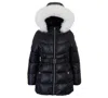 Michael Kors Toddler And Little Girls Belted Stadium Puffer Jacket In Blue