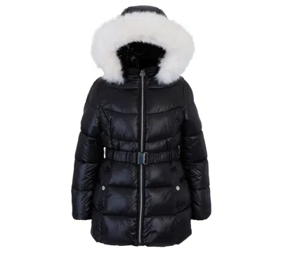 Michael Kors Kids' Toddler And Little Girls Belted Stadium Puffer Jacket In Blue