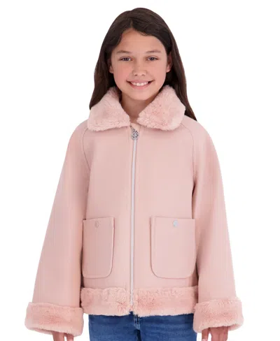 Michael Kors Babies' Toddler Girls' 2t-5t Midweight Faux Wool Jacket In Pink