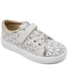 Michael Kors Toddler Girls Jem Ralley Casual Sneakers From Finish Line In Vanilla,pale Gold