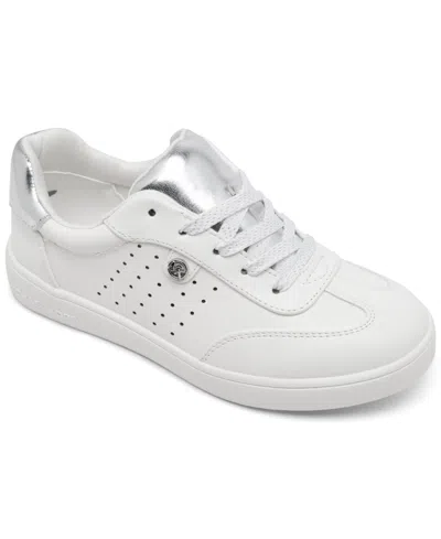 Michael Kors Toddler Girls' Jem Scotty Casual Sneakers From Finish Line In White,silver