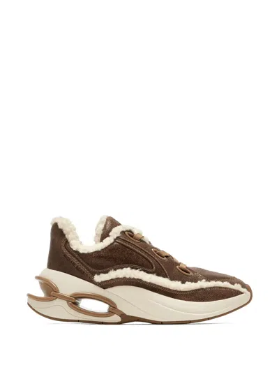Michael Kors Toni Leather Sneakers In Brown