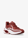 Michael Kors Toni Mixed-media Sneaker In Red