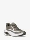 Michael Kors Toni Mixed-media Sneaker In Gray
