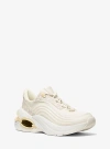 Michael Kors Toni Mixed-media Trainer In Neutral