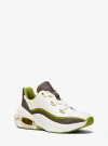 Michael Kors Toni Mixed-media Trainer In Green