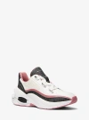 Michael Kors Toni Mixed-media Trainer In Pink