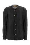 Michael Kors Ruffled Buttoned Shirt In Black