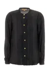 Michael Kors Ruffled Buttoned Shirt In Black