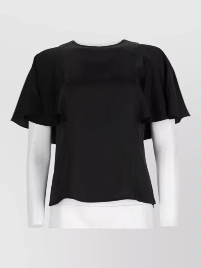 Michael Kors Top Flared Sleeves And Back Detail In Black