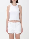 Michael Kors Pure Cotton Denim Shorts In White