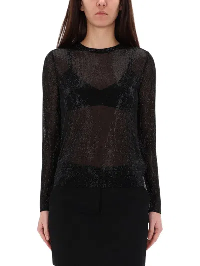 Michael Kors Top With Rhinestones In Black