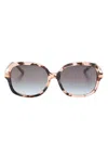 Michael Kors Tortoiseshell-effect Square-frame Sunglasses In Pink