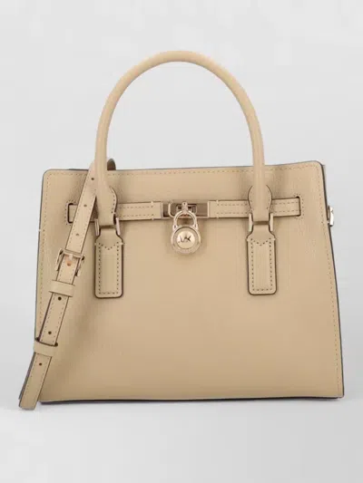Michael Kors Tote Bag Structured Shape Top Handles Strap In Brown