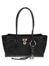 Michael Kors Double-handle Leather Shoulder Bag In Black