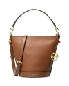 Michael Kors Townsend Small Leather Convertible Bucket Crossbody In Luggage