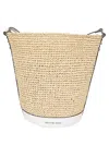 Michael Kors Townsend Textured Raffia Bucket Bag In Neutral