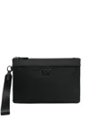 Michael Kors Loop Handle Wrist Strap Clutch Bag In Black