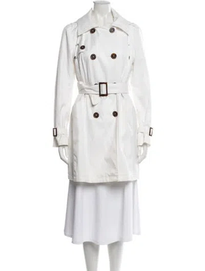 Pre-owned Michael Kors Trench Coat In White